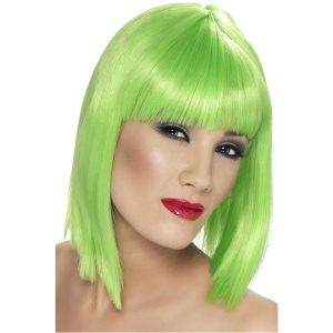 Peluca Glam verde neón