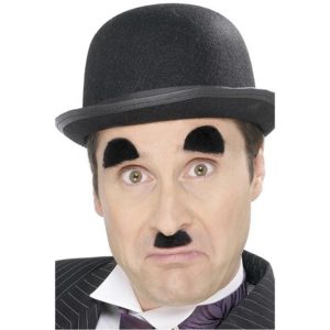 Chaplin eyebrows and mustache