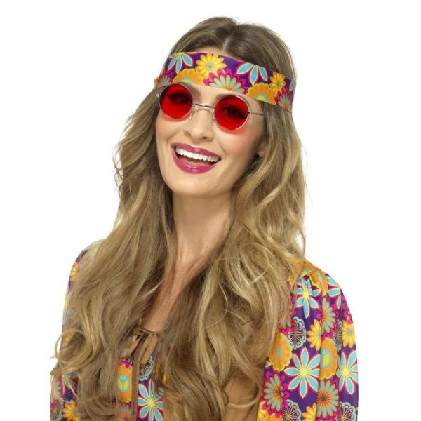 gafas hippies rojo