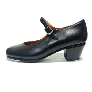 Black leather solea tap shoe