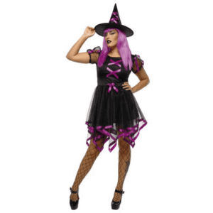 Disfraz de bruja rosa neon