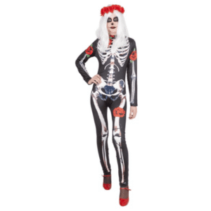 Disfraz skelita catrina rosas