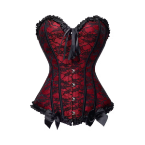 Corset rojo con encaje negro