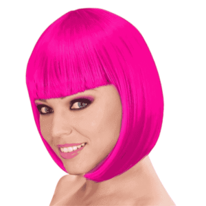 Peluca corta fucsia