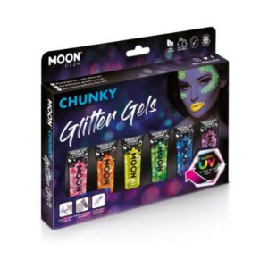 Set glitter gel neón UV