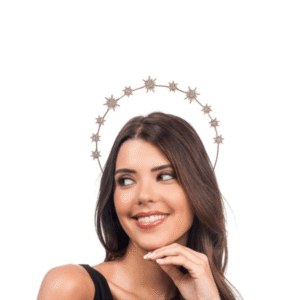 Tocado dorado con estrellas
