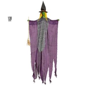 Figura decorativa bruja con escoba