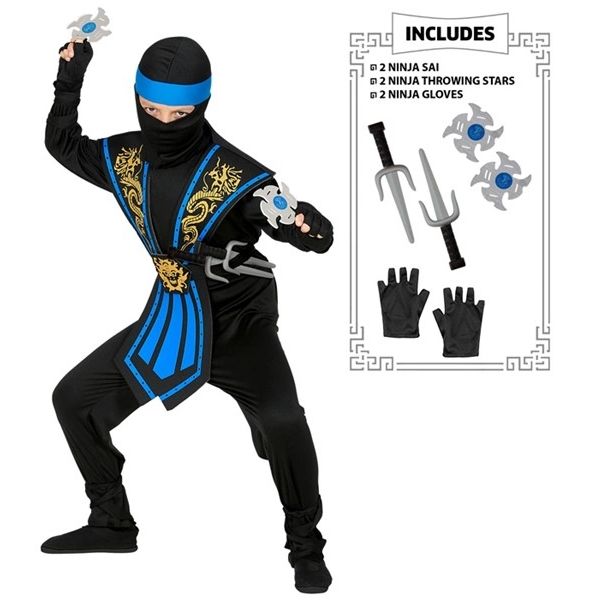 Disfraz de ninja kombat azul