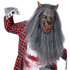 Máscara Hombre-Lobo Completa con Pelo