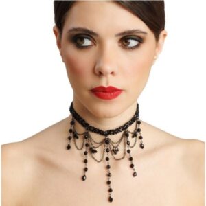 Collar de perlas negras
