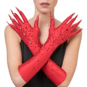 Guantes diablesa strass rojo