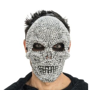 Máscara de calavera plateada